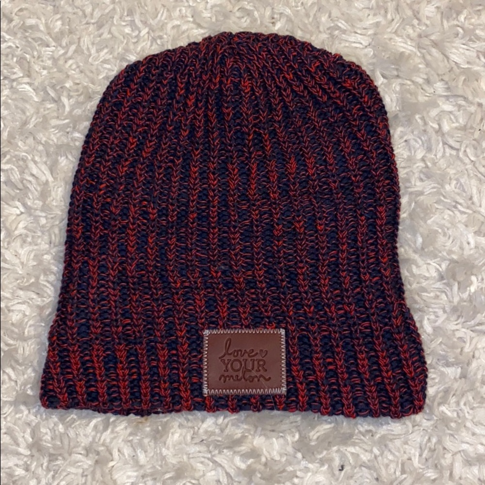Love your melon slouchy maroon/navy beanie